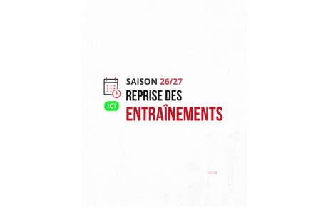 REPRISE DES ENTRAîNEMENTS SAISON 2026/2027